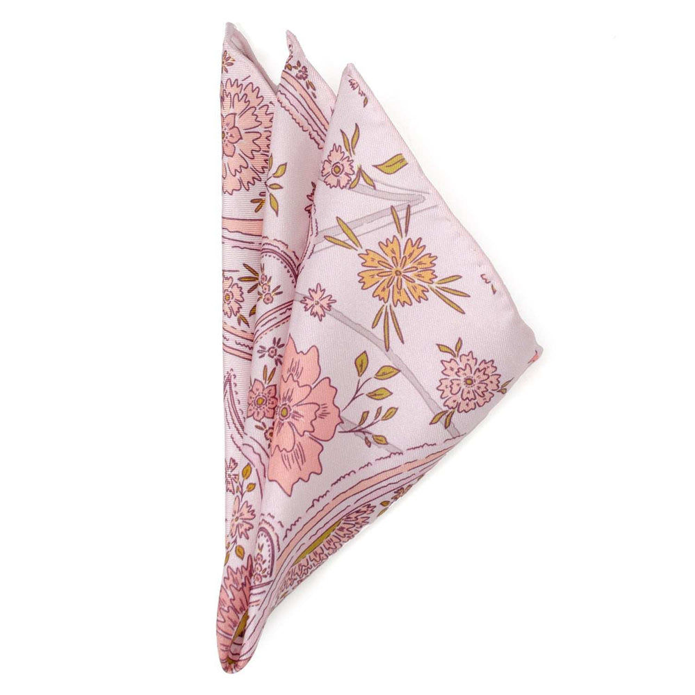 Floral Blush Paisley Pocket Square - Cufflinks.com - Flyclothing LLC