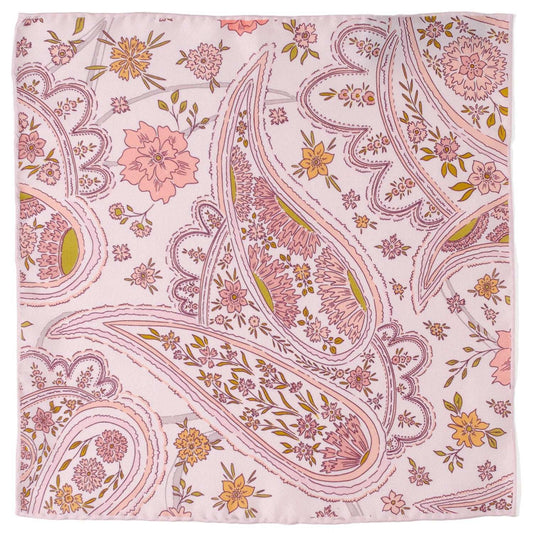 Floral Blush Paisley Pocket Square - Cufflinks.com - Flyclothing LLC