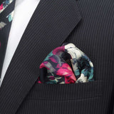 Painted Floral Navy Necktie and Pocket Square Gift Set - Cufflinks.com - Flyclothing LLC