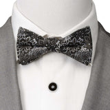 Kaleido Floral Charcoal Men's Bow Tie - Cufflinks.com - Flyclothing LLC