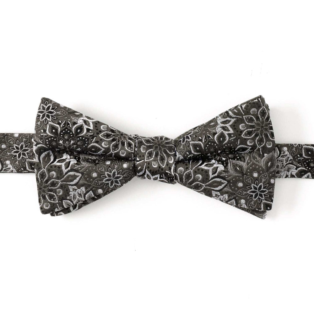 Kaleido Floral Charcoal Men's Bow Tie - Cufflinks.com - Flyclothing LLC