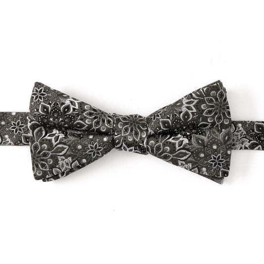 Kaleido Floral Charcoal Men's Bow Tie - Cufflinks.com - Flyclothing LLC