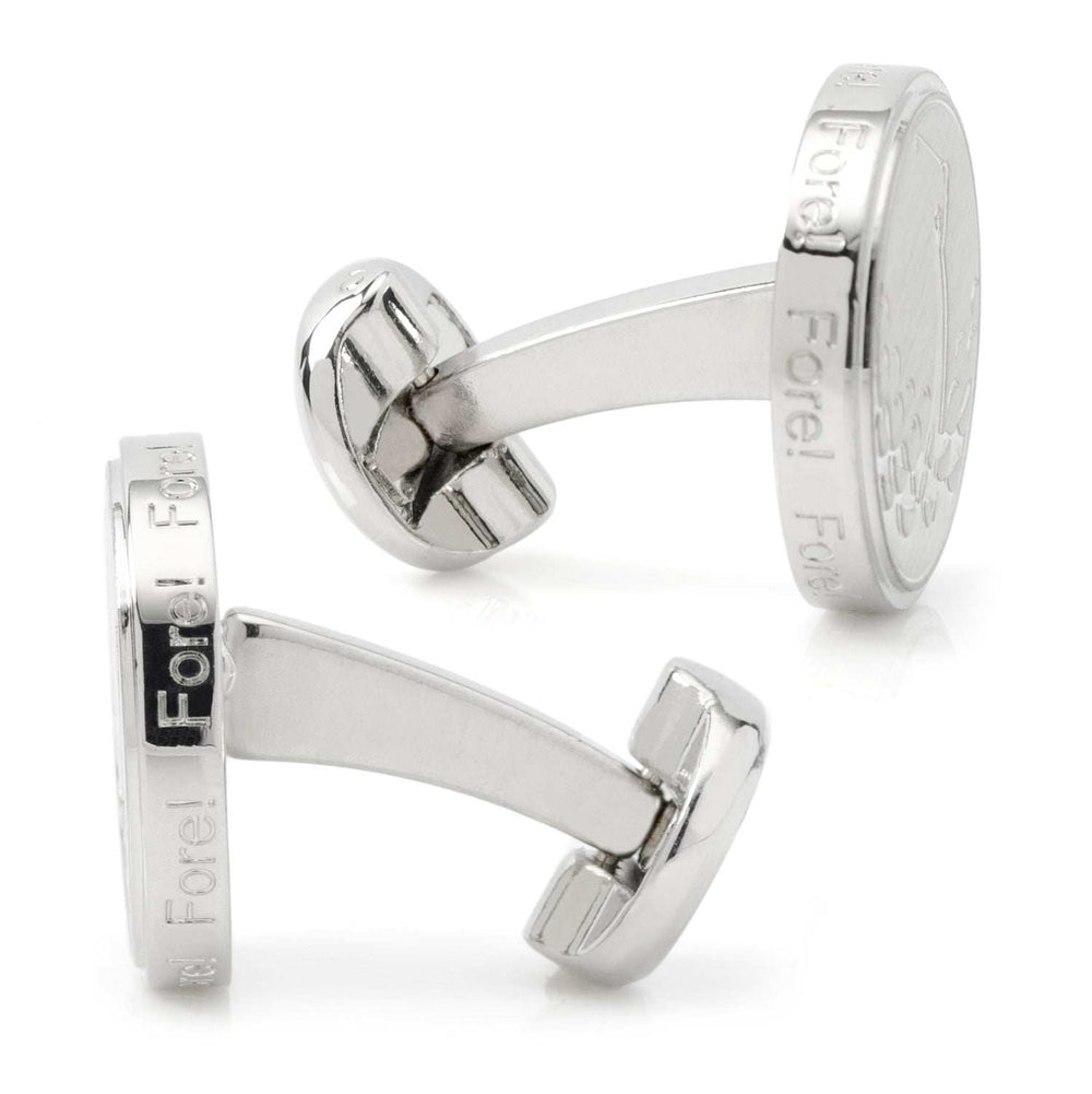 Golf Fore Silver Cufflinks - Cufflinks.com - Flyclothing LLC