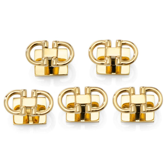 Horse Bit Gold Stainless Steel 5-Studs - Cufflinks.com - Flyclothing LLC