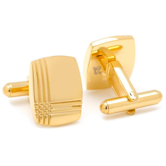Sterling Silver Gold Tartan Plaid Cufflinks - Cufflinks.com - Flyclothing LLC