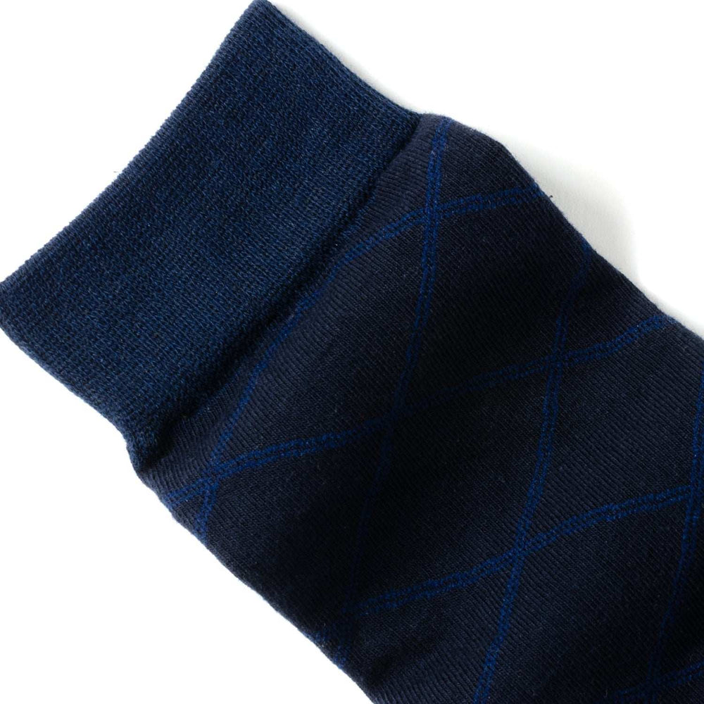 Grid Navy Men's Socks - Cufflinks.com - Flyclothing LLC