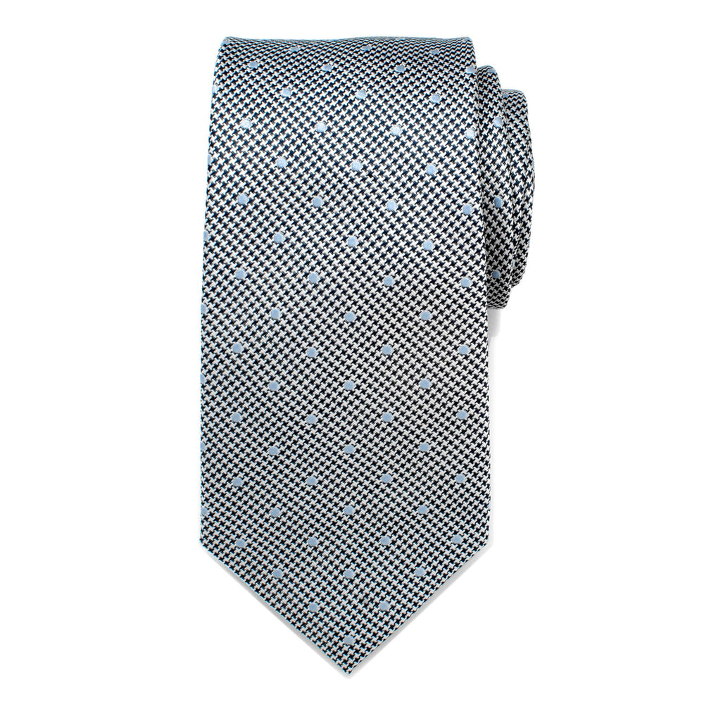 Dotted Herringbone Gray Silk Tie - Cufflinks.com - Flyclothing LLC