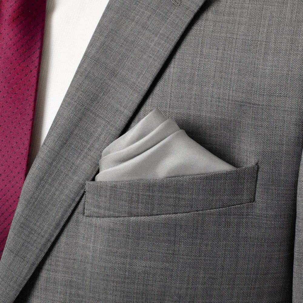 Gray Silk Pocket Square - Cufflinks.com - Flyclothing LLC
