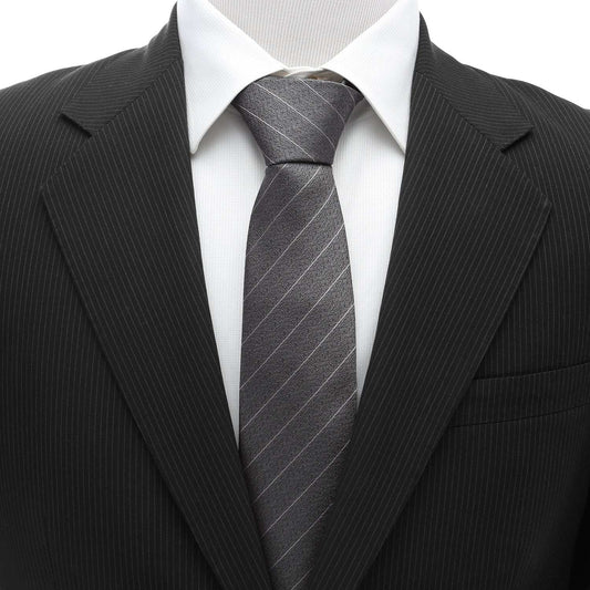 Woven Gray Stripe Men's Tie - Cufflinks.com - Flyclothing LLC