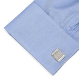 Silver Herringbone Cufflinks - Cufflinks.com - Flyclothing LLC