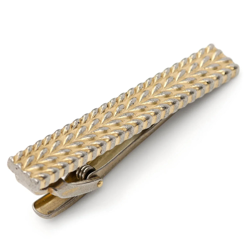 Antique Gold Herringbone Tie Clip - Cufflinks.com - Flyclothing LLC