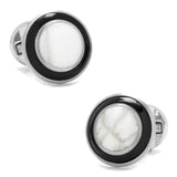 Jade with Onyx Ring Stainless Steel Cufflinks - Cufflinks.com - Flyclothing LLC
