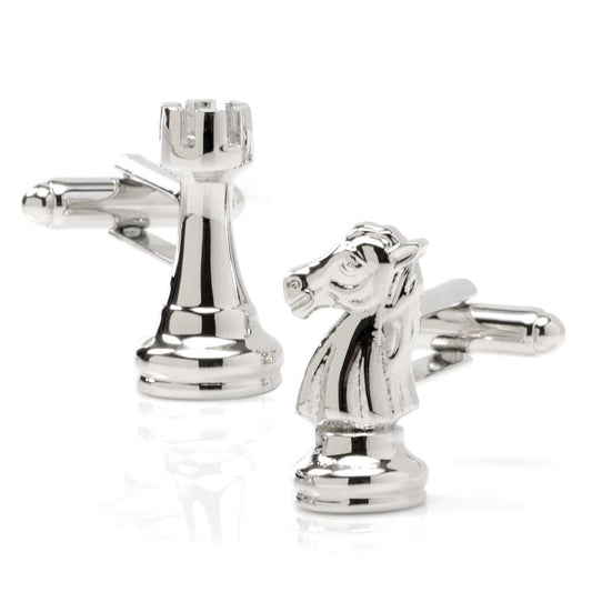 Knight and Rook Chess Piece Cufflinks - Cufflinks.com - Flyclothing LLC