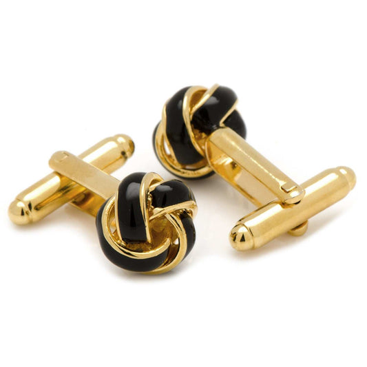 Black and Gold Knot Cufflinks - Cufflinks.com - Flyclothing LLC