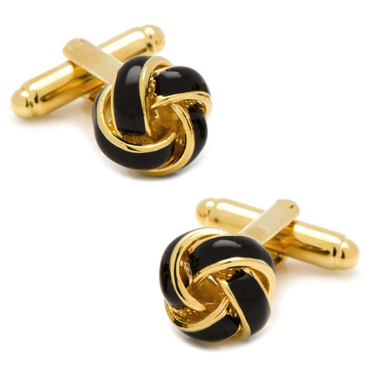 Black and Gold Knot Cufflinks - Cufflinks.com - Flyclothing LLC