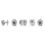 Silver Knot 5-Stud Set - Cufflinks.com - Flyclothing LLC