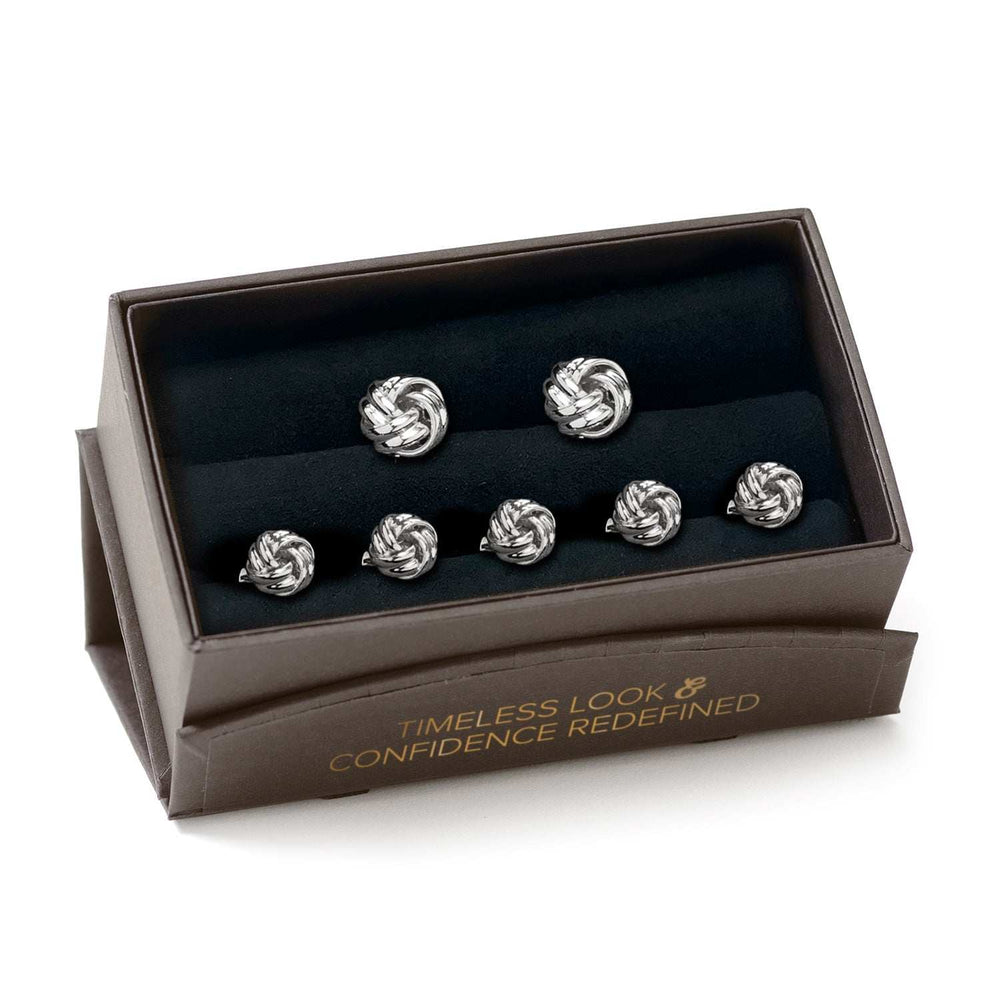 Silver Knot 5-Stud Set - Cufflinks.com - Flyclothing LLC