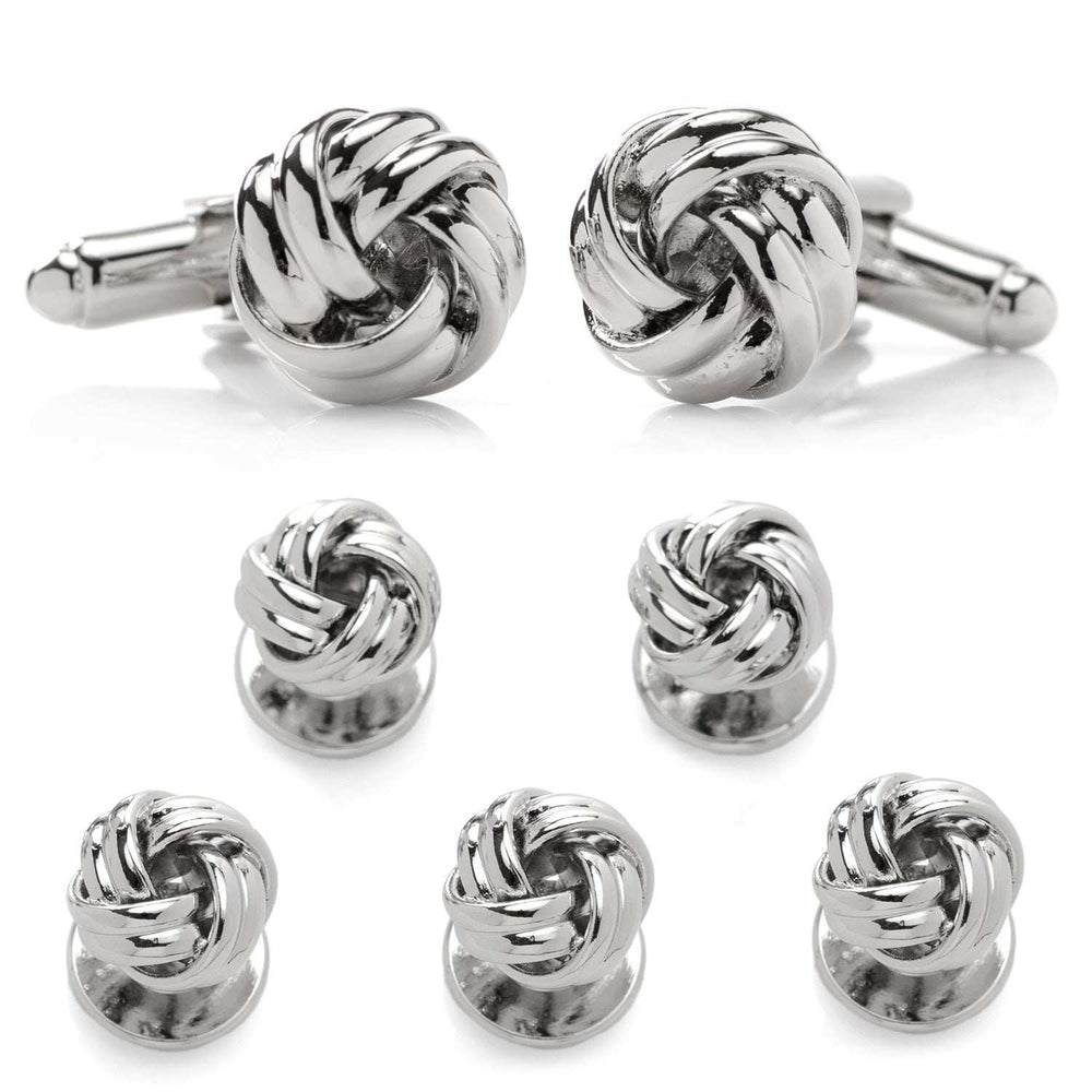 Silver Knot 5-Stud Set - Cufflinks.com - Flyclothing LLC