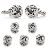 Silver Knot 5-Stud Set - Cufflinks.com - Flyclothing LLC