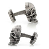 Stainless Steel Mustache Skull Cufflinks - Cufflinks.com - Flyclothing LLC