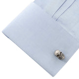 Stainless Steel Mustache Skull Cufflinks - Cufflinks.com - Flyclothing LLC