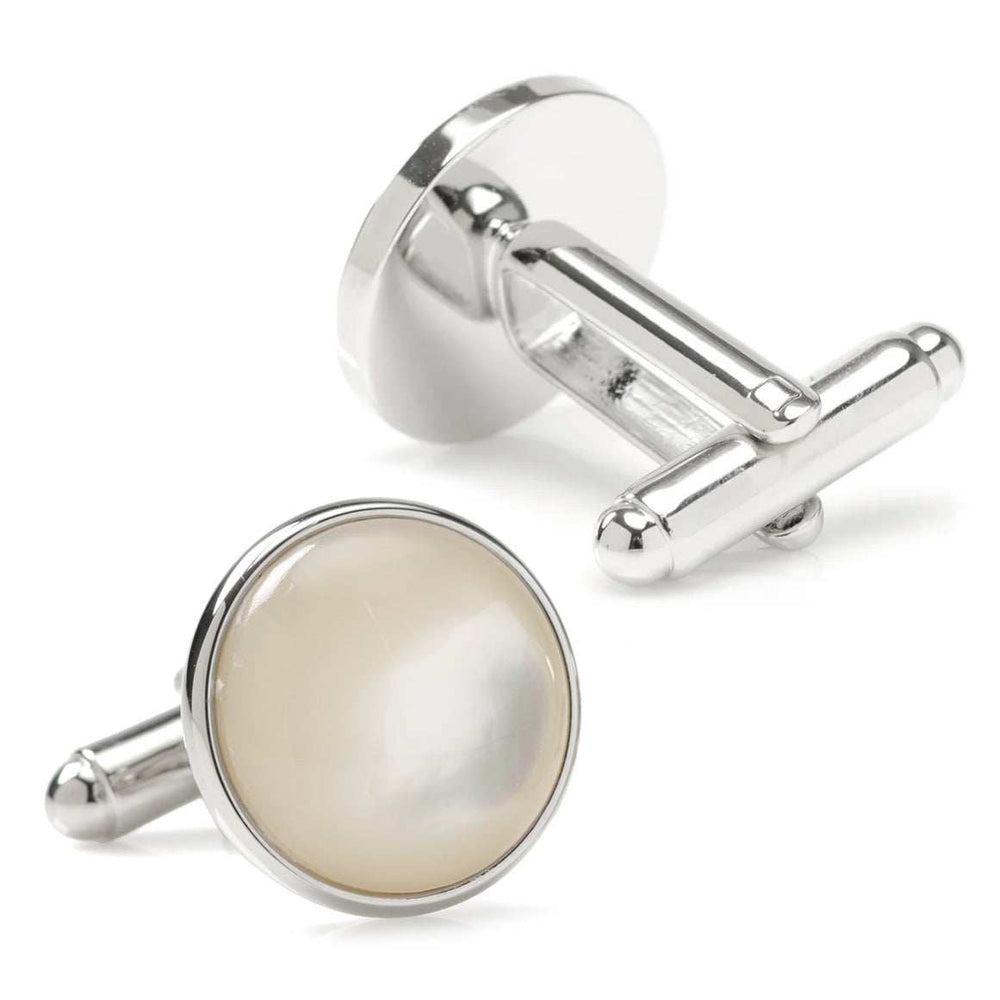 Silver and Mother of Pearl Cufflinks - Cufflinks.com - Flyclothing LLC