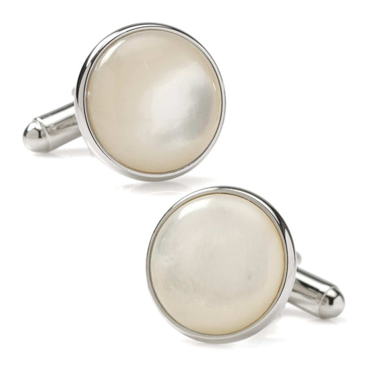 Silver and Mother of Pearl Cufflinks - Cufflinks.com - Flyclothing LLC