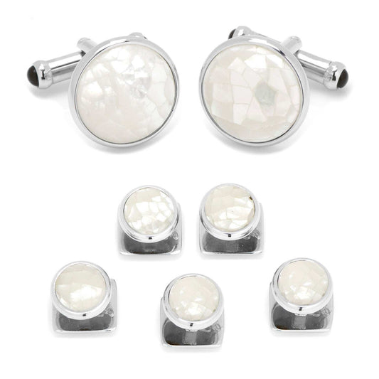 Mosaic Mother of Pearl 5-Stud Set - Cufflinks.com - Flyclothing LLC