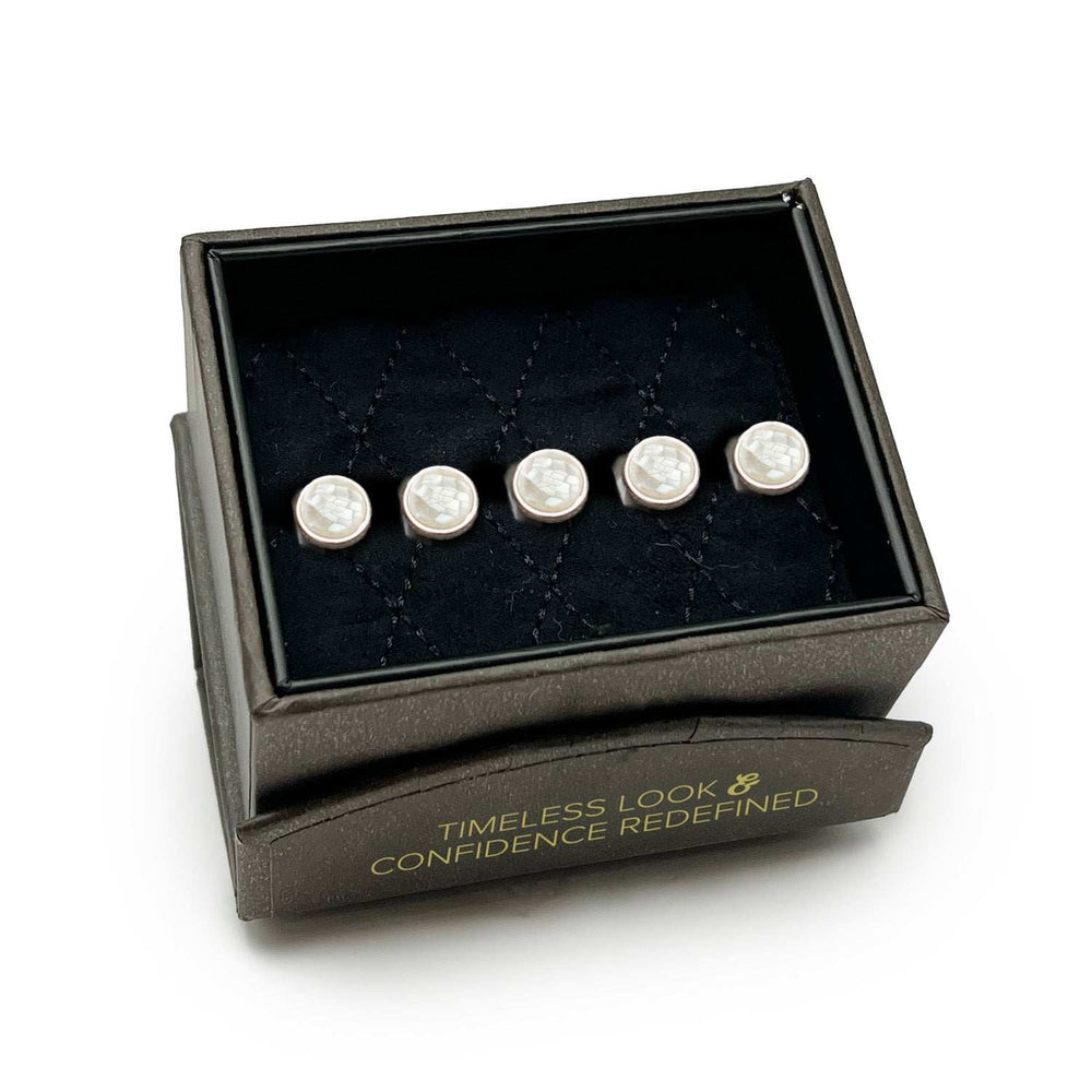 Mosaic Mother of Pearl 5-Studs - Cufflinks.com - Flyclothing LLC