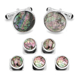 Mosaic Smoke Mother of Pearl 5-Stud Set - Cufflinks.com - Flyclothing LLC