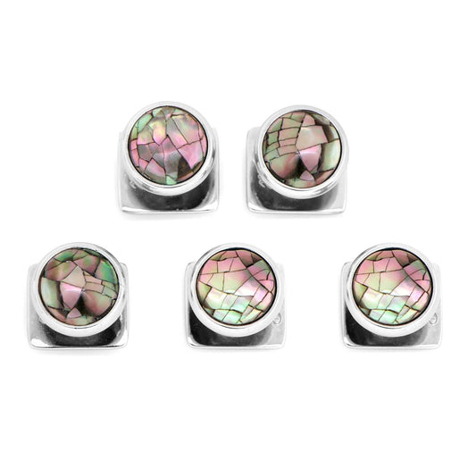 Mosaic Smoke Mother of Pearl 5-Studs - Cufflinks.com - Flyclothing LLC