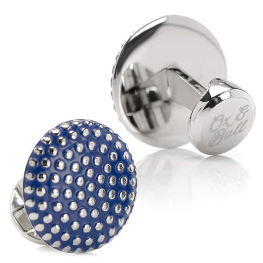 Navy Circle Dot Texture Cufflinks - Cufflinks.com - Flyclothing LLC