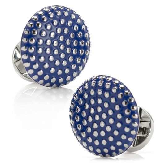 Navy Circle Dot Texture Cufflinks - Cufflinks.com - Flyclothing LLC