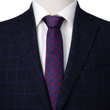 Navy/Red Patterned Men's Tie - Cufflinks.com - Flyclothing LLC