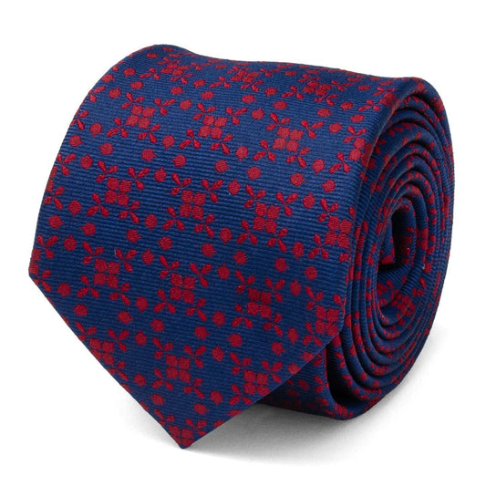 Navy/Red Patterned Men's Tie - Cufflinks.com - Flyclothing LLC