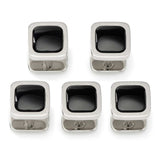 Onyx Cushion Stainless Steel 5-Studs - Cufflinks.com - Flyclothing LLC