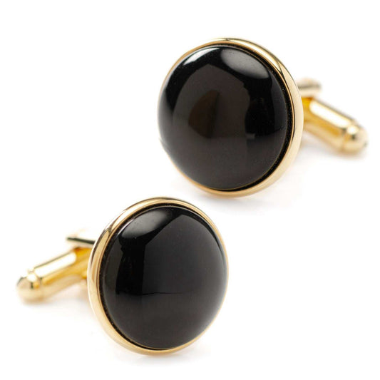 Gold and Onyx Cufflinks - Cufflinks.com - Flyclothing LLC