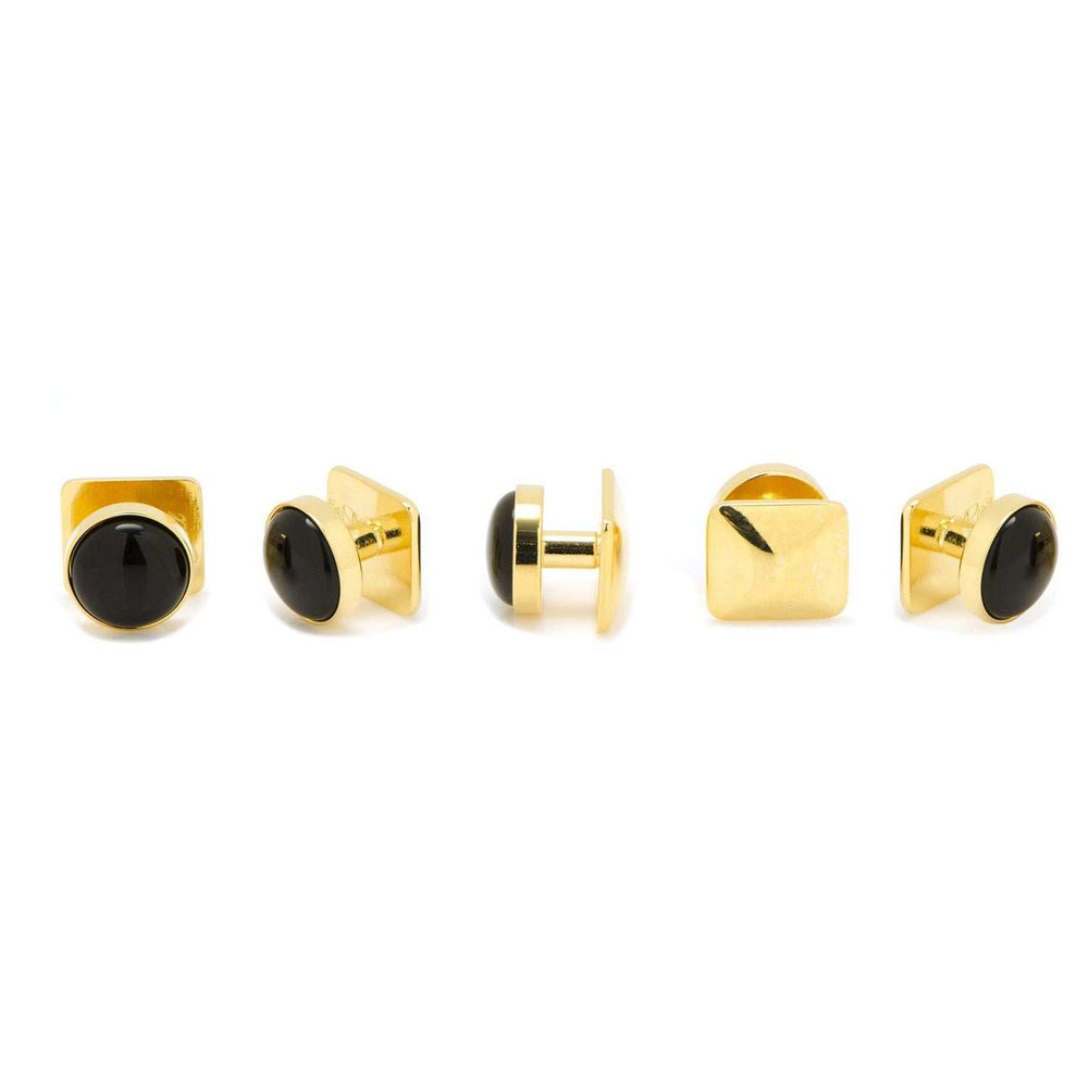 Gold and Onyx 5-Stud Set - Cufflinks.com - Flyclothing LLC