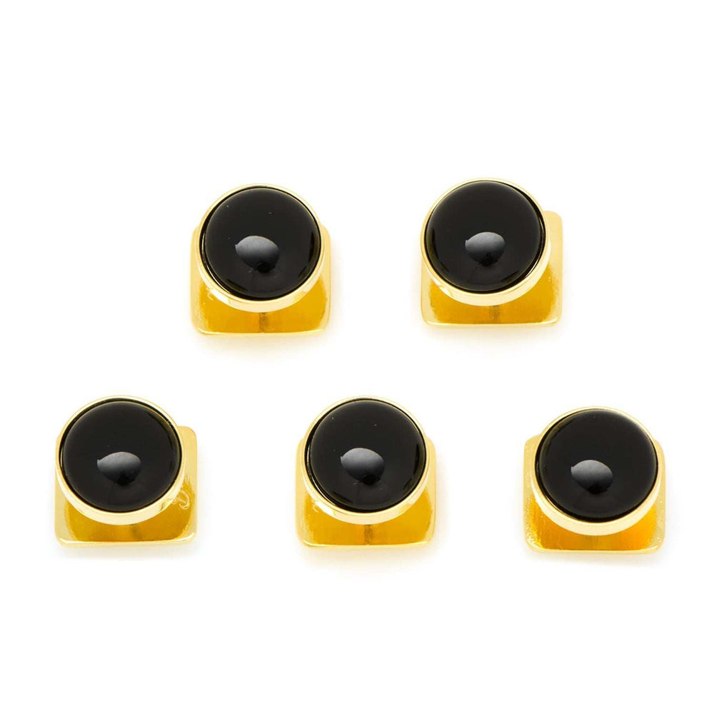Gold and Onyx 5-Stud Set - Cufflinks.com - Flyclothing LLC