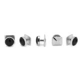 Silver and Onyx 5-Stud Set - Cufflinks.com - Flyclothing LLC