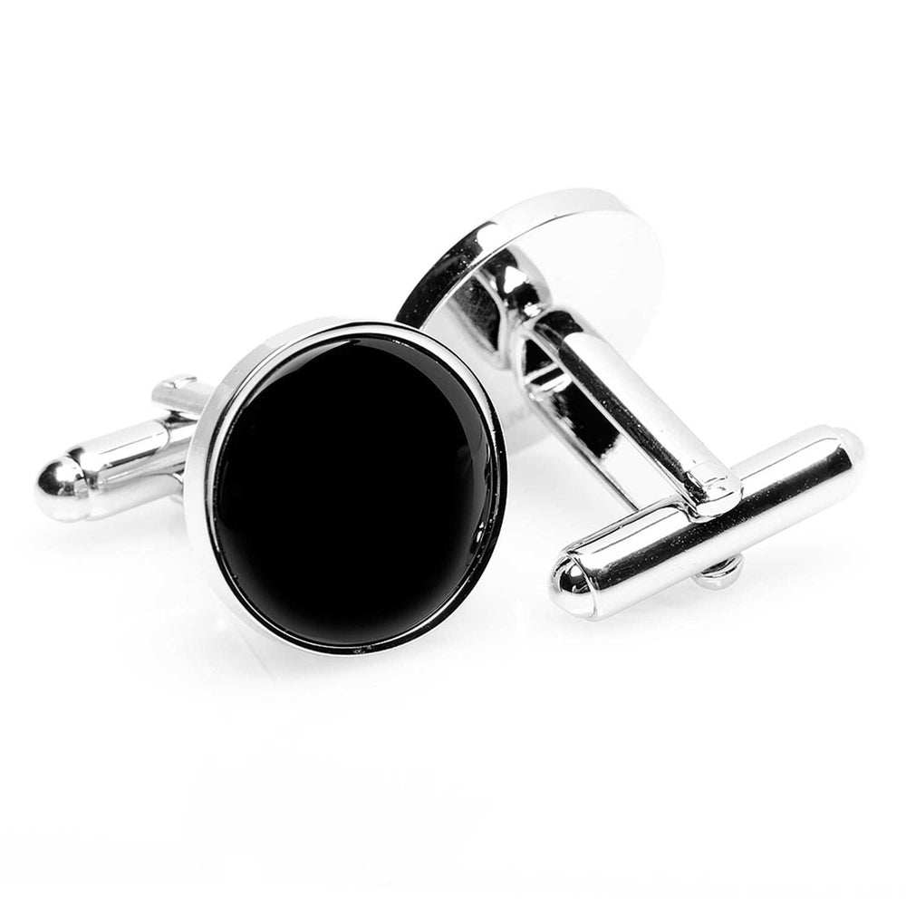 Silver and Onyx 5-Stud Set - Cufflinks.com - Flyclothing LLC