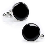 Silver and Onyx 5-Stud Set - Cufflinks.com - Flyclothing LLC