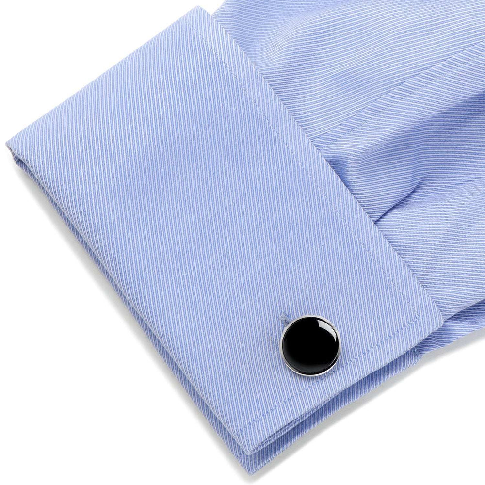 Silver and Onyx 5-Stud Set - Cufflinks.com - Flyclothing LLC