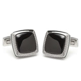 Onyx Cushion Stainless Steel Cufflinks - Cufflinks.com - Flyclothing LLC