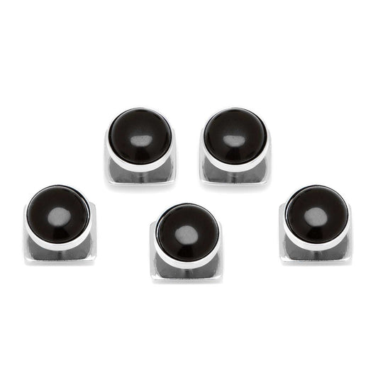 Silver and Onyx 5-Studs - Cufflinks.com - Flyclothing LLC
