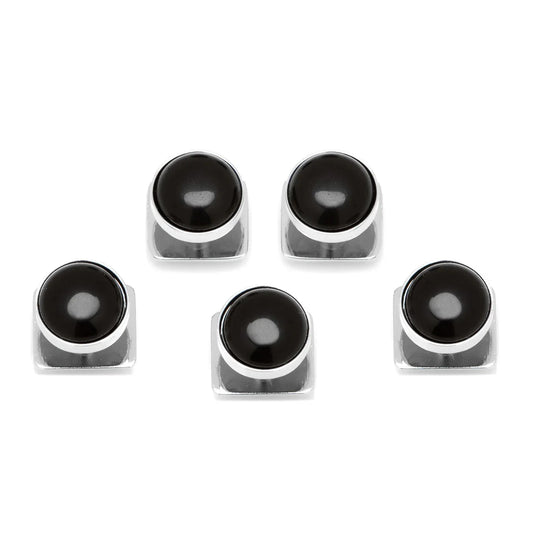 Silver and Onyx 5-Studs - Cufflinks.com - Flyclothing LLC