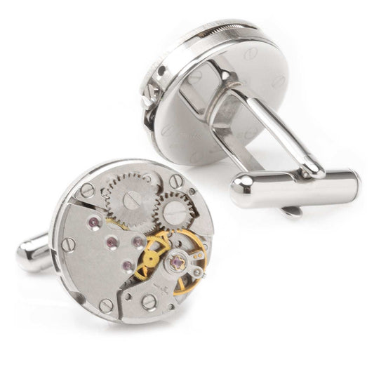 Open Edge Skeleton Watch Movement Cufflinks - Cufflinks.com - Flyclothing LLC