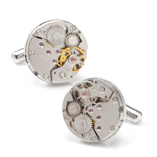Open Edge Skeleton Watch Movement Cufflinks - Cufflinks.com - Flyclothing LLC