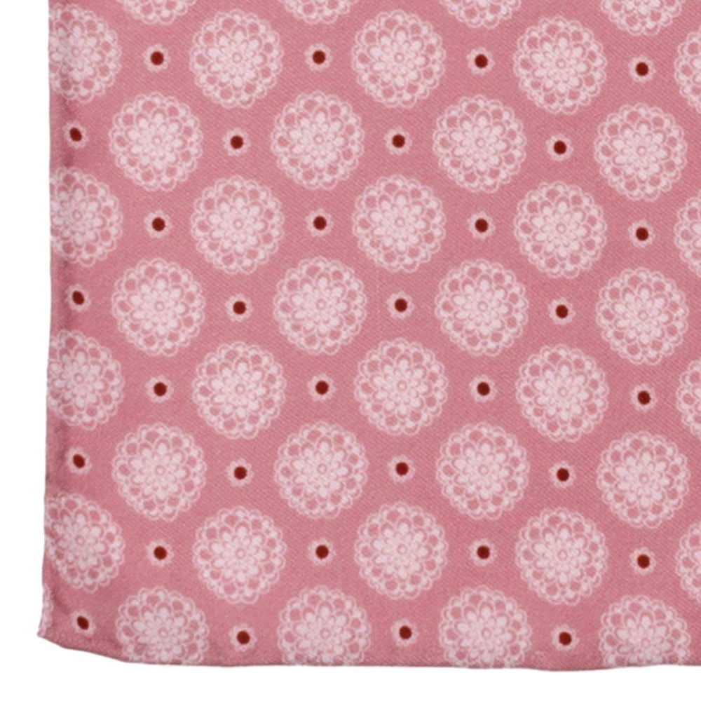 Dusty Blush Floral Motif Pocket Square - Cufflinks.com - Flyclothing LLC