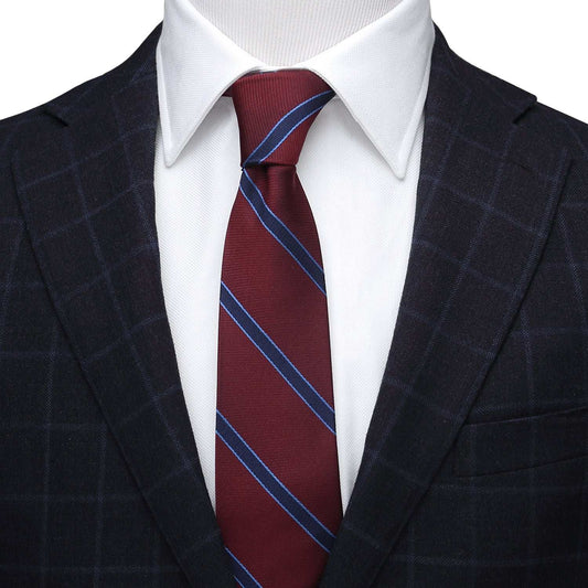 The Phillip Tie (Burgundy Stripe Men's Tie) - Cufflinks.com - Flyclothing LLC